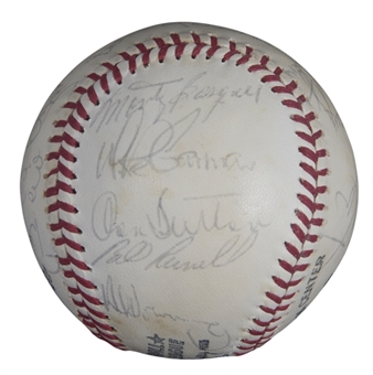 1977 National League Champion Los Angeles Dodgers Team Signed ONL Feeney Baseball With 17 Signatures Including Garvey & Sutton (Beckett)